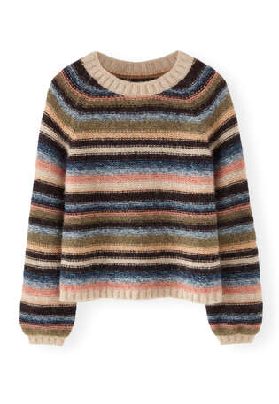 Reverse-striped sweater, Ocean multi, webstill