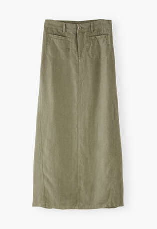 Garment-dyed skirt, Dusty sage, webstill