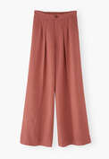 Pleat-detail trousers, Terracotta, webstill