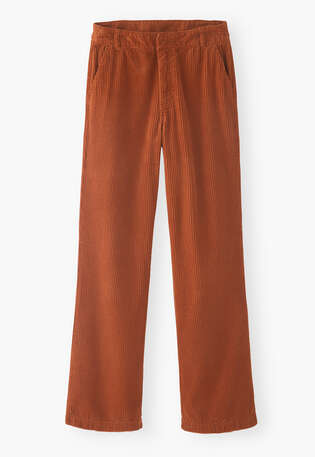 Straight-leg cord trousers, Burnt orange, webstill