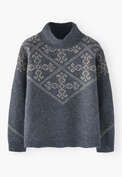Jacquard sweater, Blue slate mink, webstill