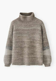 High-neck sweater, Brown marl, webstill