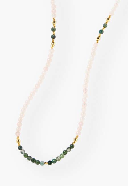 Beaded necklace, Rose jade, completeTheLook