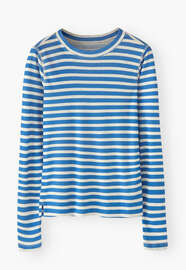 Printed striped top, Electric blue, webstill