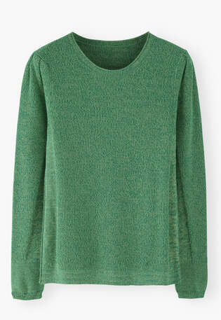 Flecked sweater, Emerald sage, webstill