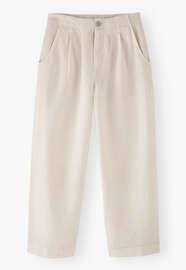 Pleat-detail trousers, Ivory, webstill