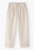 Pleat-detail trousers, Ivory, webstill