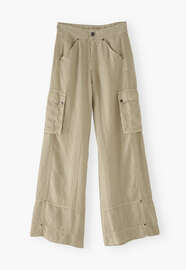 Wide-leg patch-pocket trousers, Pale khaki, webstill
