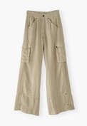 Wide-leg patch-pocket trousers, Pale khaki, webstill
