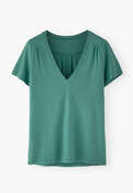 V-neck top, Turquoise, webstill
