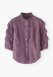 Schiffli blouse, Heather, webstill