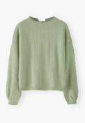 Stitch-detail sweater, Light sage, webstill
