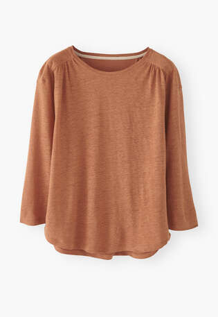 Round-neck T-shirt, Burnt sienna, webstill