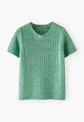 Knitted top, Seafoam teal, webstill