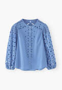 Broderie cutwork blouse, Cornflower, webstill