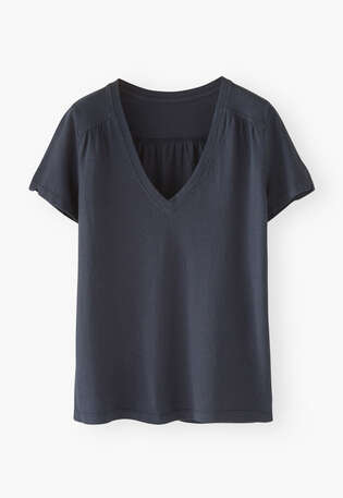 V-neck top, Deep indigo, webstill