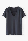 V-neck top, Deep indigo, webstill