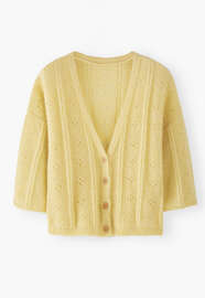 V-neck cardigan, Soft lemon, webstill