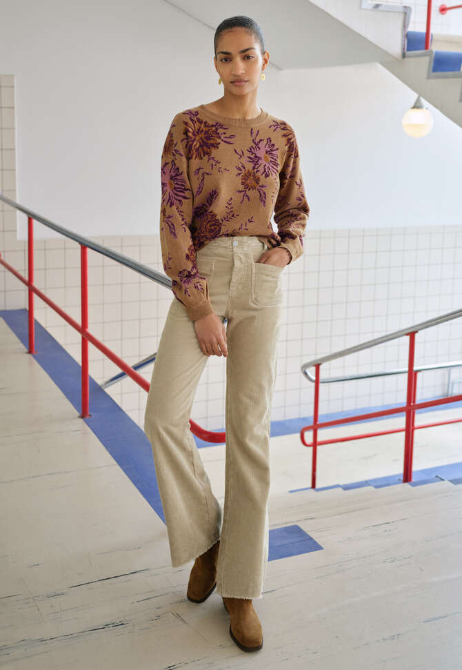 Jacquard sweater, Caramel orchid, completeTheLook