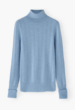 Roll-neck sweater, Sky blue, webstill