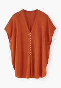 Pintuck kaftan cardigan, Flame orange, webstill