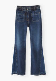 Mixed-wash flared jeans, Dark mid vintage, webstill