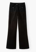 Velvet wide-leg trousers, Black, webstill