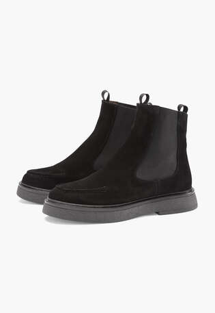 Flat ankle boots, Black, webstill