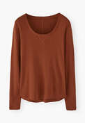 Scoop-neck top, Burnt rust, webstill
