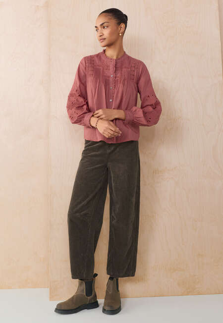 Lace pintuck blouse, Pink raspberry, completeTheLook