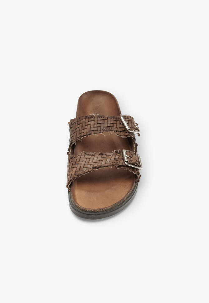 Buckle-weave sandals, Taupe, completeTheLook