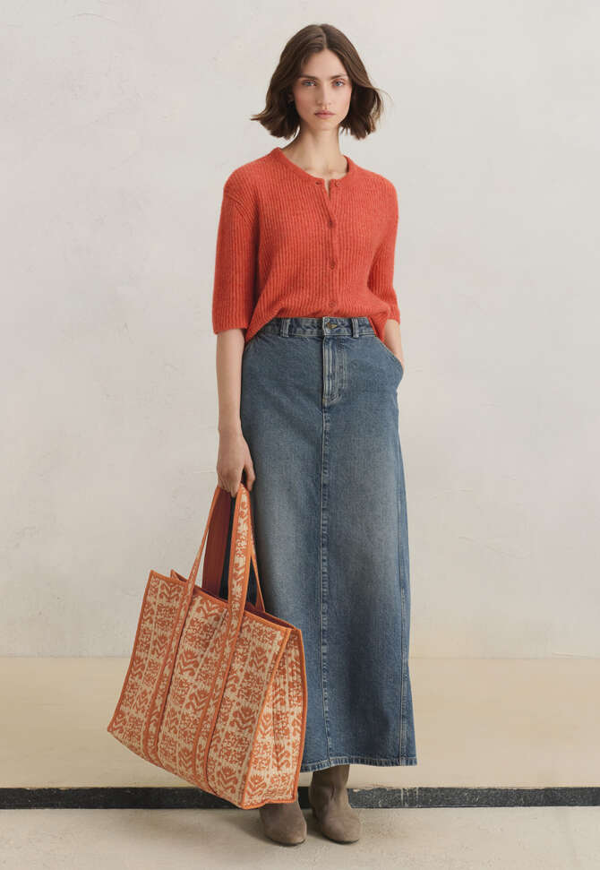 Short-sleeved cardigan, Coral, completeTheLook