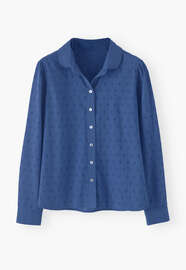 Broderie shirt, Cobalt, webstill