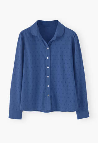 Broderie shirt, Cobalt, webstill