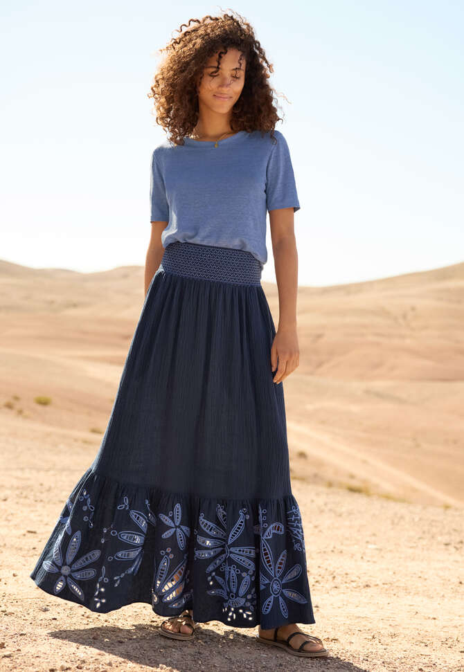 Cutwork skirt, Ink, completeTheLook