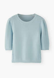 Short-sleeve sweater, Powder blue, webstill
