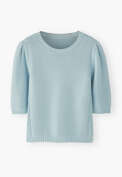 Short-sleeve sweater, Powder blue, webstill