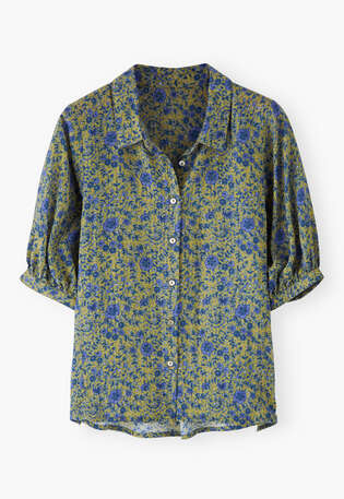 Printed blouse, Purple ochre, webstill