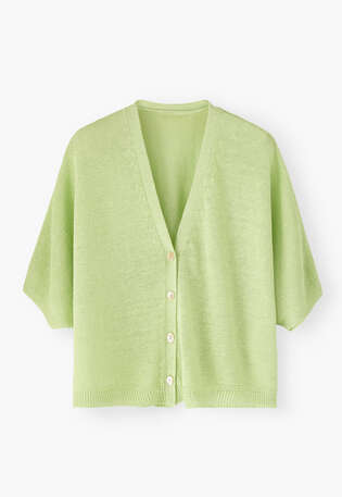 V-neck cardigan, Pistachio mint, webstill