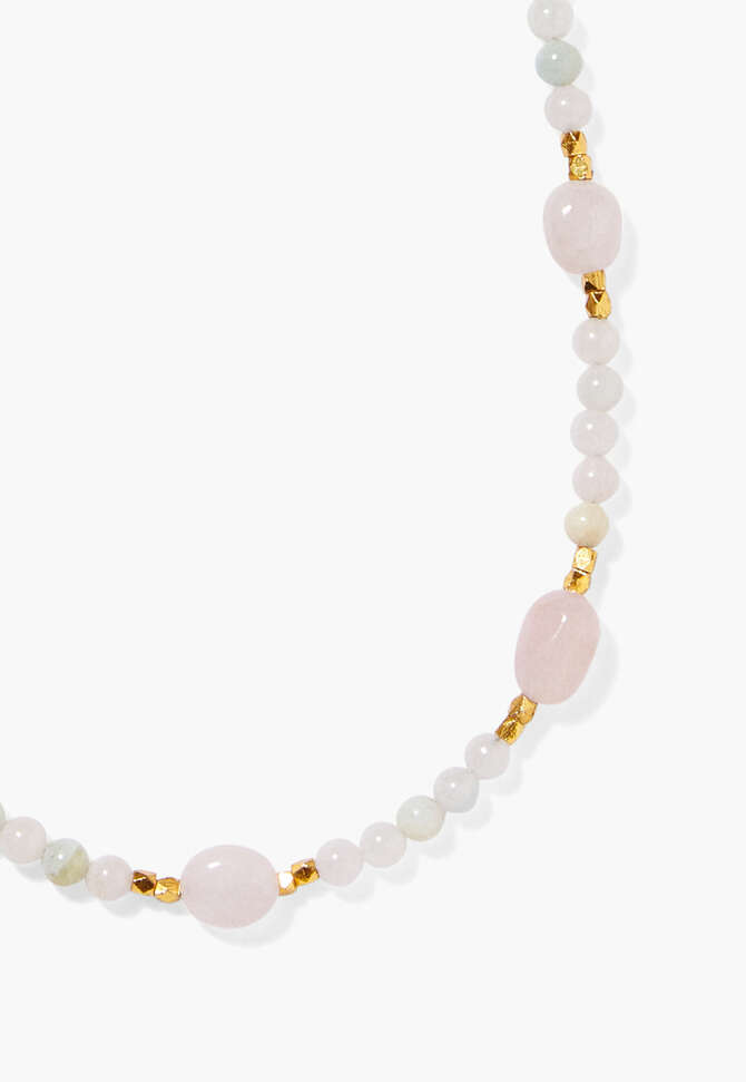 Beaded necklace, Rose quartz, completeTheLook