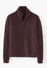 Zip-up sweater, Aubergine, webstill
