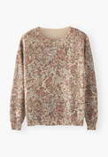 Printed sweater, Almond coffee, webstill