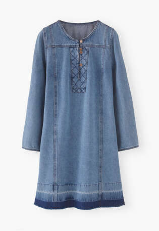 Denim shift-dress, Ocean mid wash, webstill