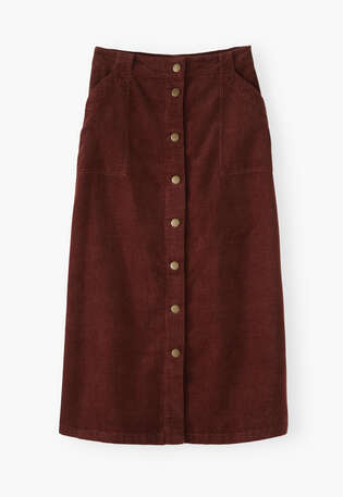 Button-front skirt, Mahogany, webstill