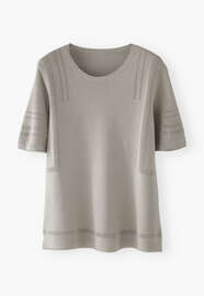 Short-sleeve sweater, Silver, webstill