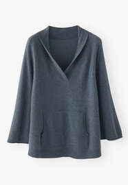 Wide-sleeve sweater, Gunmetal, webstill