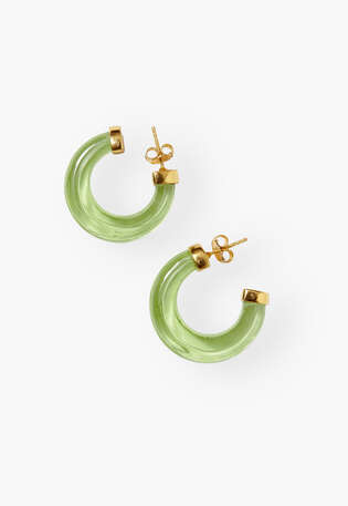 Glass earrings, Green, webstill