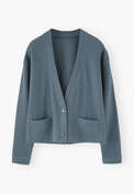 Jersey cardigan, Dusty denim, webstill