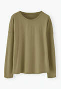 Drop-shoulder top, Olive, webstill