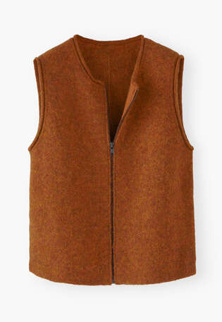 Knitted gilet, Copper sunset, webstill